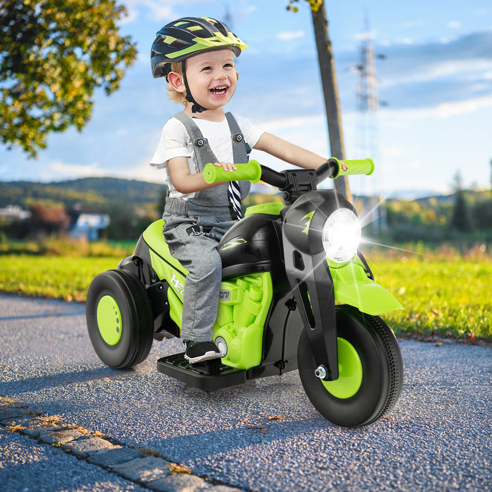 6V Kids Electric Ride on Motorcycle with Bubble Maker and Music-Green - Gallery View 1 of 11