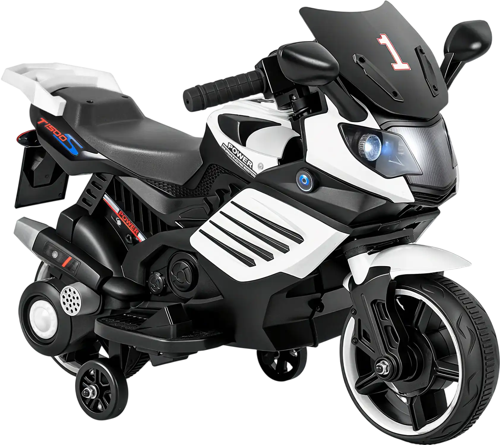 Costway 6V Kids Motorcycle Ride On Toy w/ Headlights Music Training Wheels 73350712 New