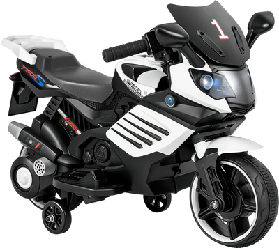 Costway 6V Kids Motorcycle Ride On Toy w/ Headlights Music Training Wheels 73350712 New