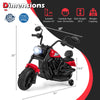 Red 6V kids motorcycle with headlight, training wheels, and cozy seat, designed for safe riding and easy.