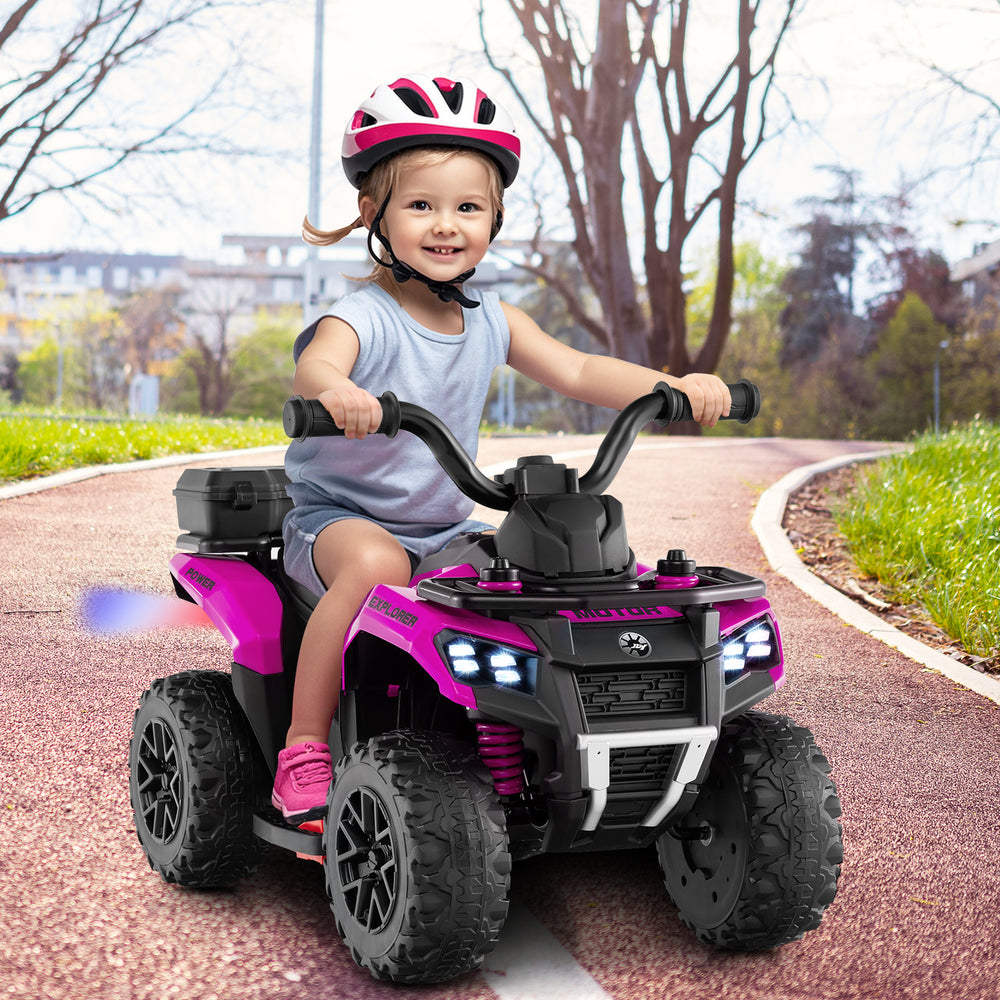 6V Kids Ride On ATV with Spray Function and Storage Box with Music-Pink - Gallery View 1 of 10