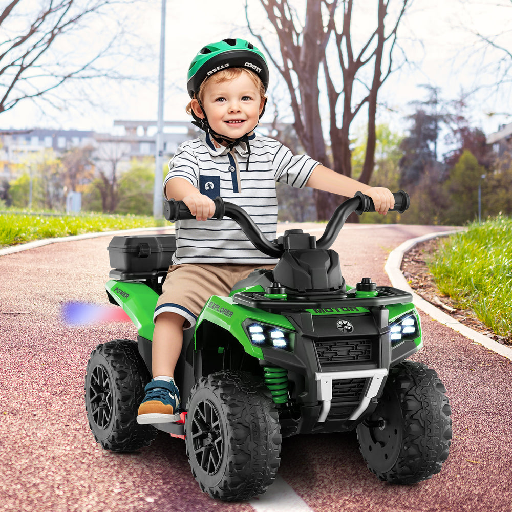 6V Kids Ride On ATV with Spray Function and Storage Box with Music-Green - Gallery View 1 of 10