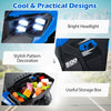 Close-up of the 6V Kids Ride On ATV's bright headlights and stylish storage box for fun and practical play.