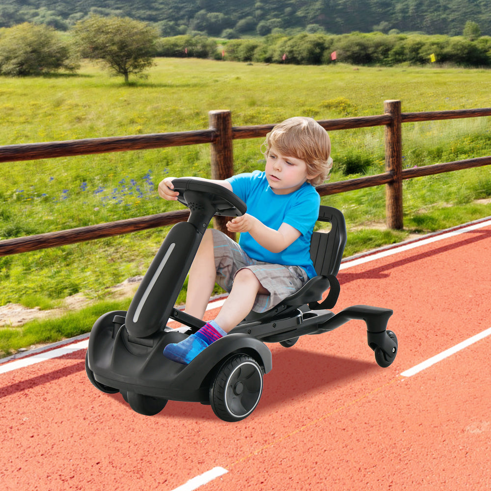 6V Kids Ride on Drift Car with 360° Spin and 2 Adjustable Heights-Black - Gallery View 1 of 12