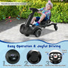 Kids ride-on drift car in black with 360° spin, adjustable height, and safety features for thrilling outdoor fun.