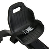 Black seat of the 6V Kids Ride on Drift Car featuring a safety belt and adjustable height for secure driving fun.