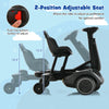 Adjustable seat of the 6V Kids Ride on Drift Car, featuring two height positions for optimal comfort during play.