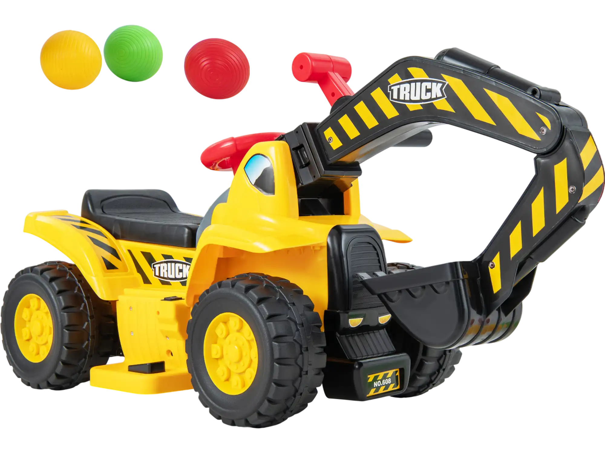 Costway 6V Kids Ride-On Excavator Fun Digger w/ Folding Basketball Hoop 837169245 New