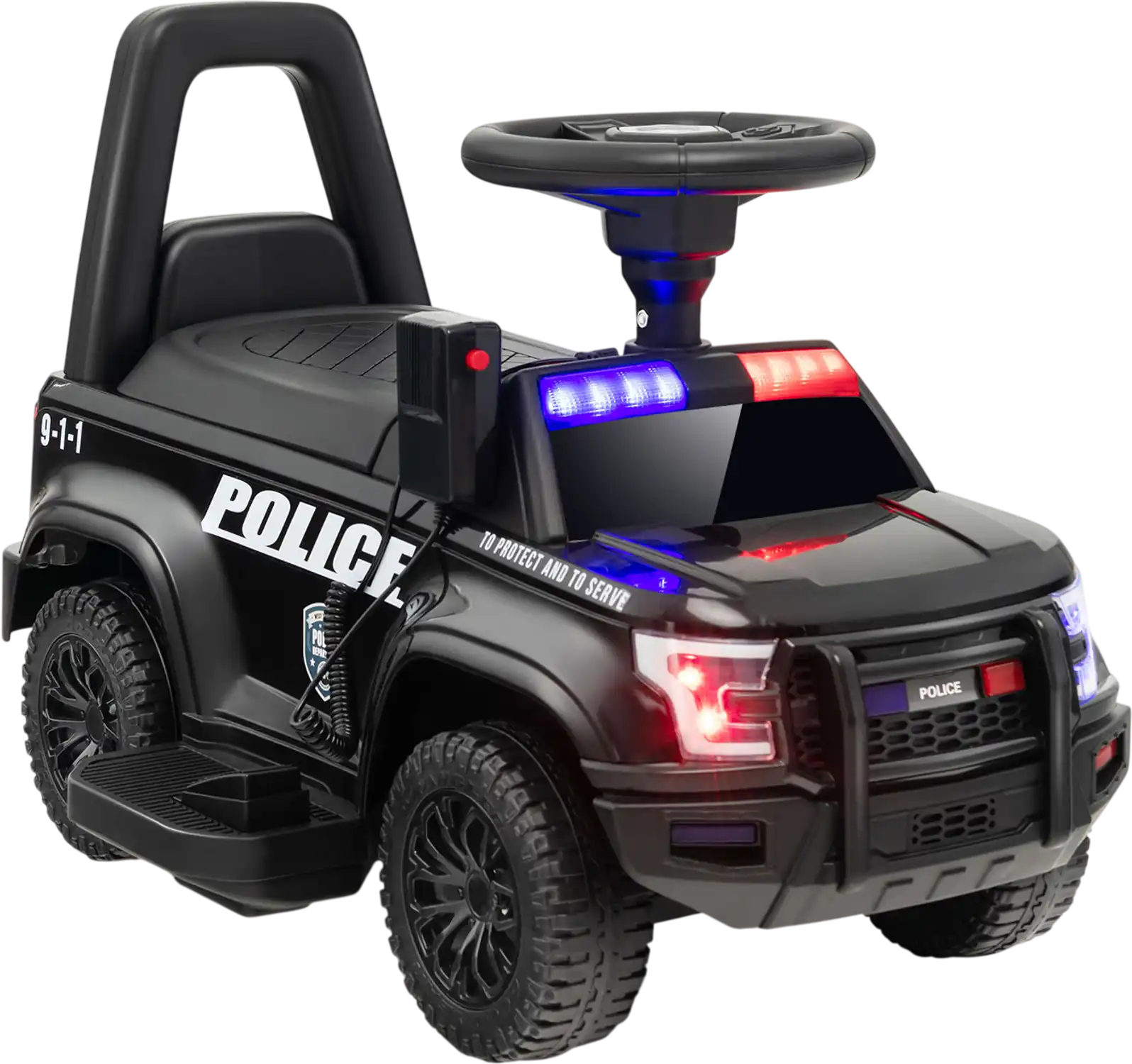 Costway 6V Kids Police Ride On Car Megaphone Siren Flashing Lights 31826579 New