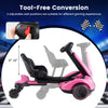 Adjustable seat and glowing wheels enhance the 6V pink ride-on drift car for fun and immersive driving experiences.