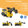 Dimensions of the 6V Ride on Tractor 3-in-1 Electric Excavator in yellow, suitable for kids over 1.5 years old.