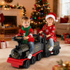 6V Ride on Train 2-Seater with Carriage and Flashing LED Lights-Black - Gallery View 1 of 14