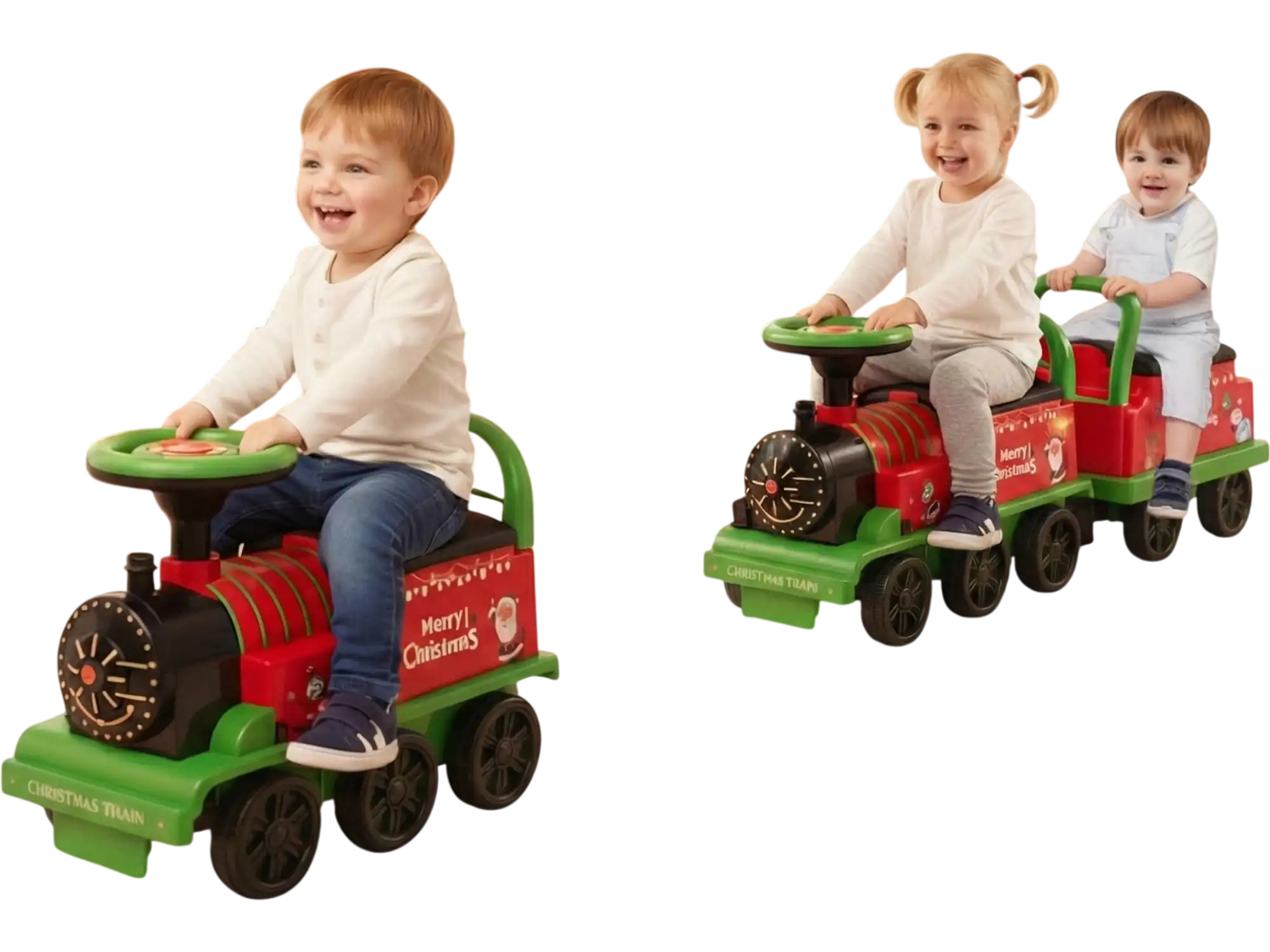 Costway 6V Toddler Ride On Train Track Ride 2-Seater Carriage Set 49746395 New