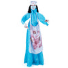 Creepy Halloween animatronic zombie nurse with swaying motion, glowing eyes, and a bloody apron for chilling decorations.