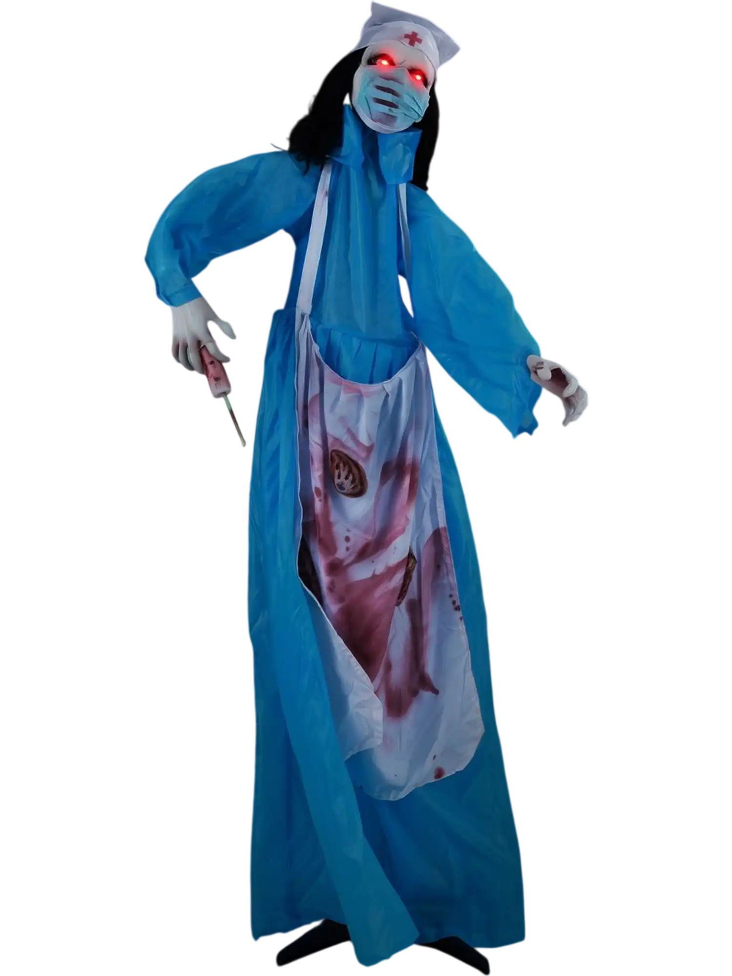 Costway Halloween Animatronic Zombie Nurse Glowing Eyes 42683162 New