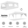 10 x 20 feet white canopy tent with 6 sidewalls, waterproof design, ideal for outdoor parties and events.