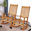 Indoor Outdoor Wooden High Back Rocking Chair-Natural - Gallery View 1 of 12