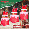 6.2 FT Christmas inflatable Santa Claus in chimney with LED lights and animated kicking legs for festive outdoor decoration.