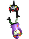 Halloween inflatable display featuring a 6.2 ft witch and black cat with LED lights for outdoor decoration.
