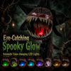 The 6.2 ft animated Halloween Man-Eater Plant showcases a monstrous design with color-changing LEDs and terrifying sound effects.