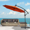 10 ft 360° Rotation Solar Powered LED Patio Offset Umbrella without Weight Base-Orange - Gallery View 1 of 12