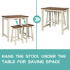 Costway Bar Table with 2 Saddle Bar Stools 3 Piece Set New