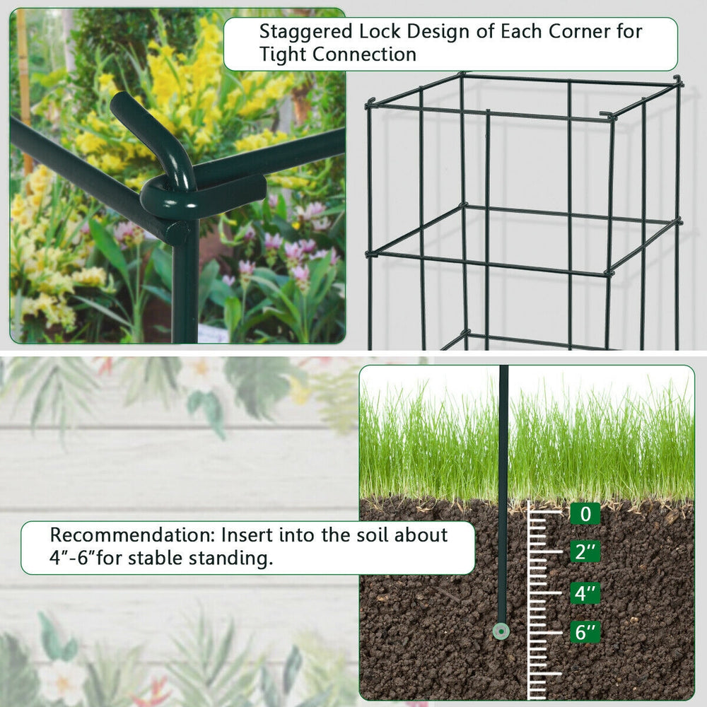 Garden trellis with staggered lock design and stable iron frame, ideal for climbing plants like beans and roses.