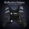 Adjustable 20 lbs training weight vest with reflective stripes, breathable material, and secure buckles for enhanced.