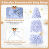 6.3 FT Smart Pencil Christmas Tree with 380 RGB LED lights, hinged branches, and a folding metal stand for easy setup.