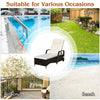 Outdoor cushioned chaise lounge with adjustable backrest, made of weather-resistant PE rattan, ideal for patio or.