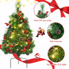 Battery-powered 29-inch pre-lit Christmas tree with vivid PVC needles, rich ornaments, and warm white LED lights for.