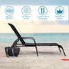 Costway Patio Furniture 2 PCS Outdoor Lounge Chair Chaise Fabric with Adjustable Backrest New