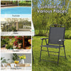 Portable outdoor folding chair with armrest, sturdy steel frame, breathable fabric, ideal for patio and garden use.