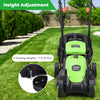 Electric push lawn mower with 13-inch cutting width, adjustable height, and ergonomic handle for easy maneuverability.