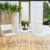 3 Pieces Patio Folding Bistro Set for Balcony or Outdoor Space-White - Gallery View 1 of 15