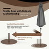 50 lbs umbrella base stand with wheels, solid metal frame, designed for stability and mobility with patio tables.