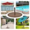 Heavy-duty steel umbrella base stand with powder coating, suitable for 1.37"-1.88" poles, ideal for backyard and.