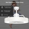 23-inch ceiling fan with LED light and remote control, featuring a starry lampshade and quiet motor for comfortable.