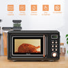 Retro countertop microwave oven with 5 power levels and 0.7 Cu. Ft capacity, ideal for small apartments and dorms.