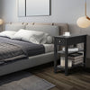 3-Tier Nightstand Bedside Table Sofa Side with Double Shelves Drawer-Black - Gallery View 1 of 10