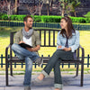 50-inch patio garden bench with ergonomic design, sturdy steel frame, perfect for outdoor relaxation in any setting.