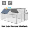 Large walk-in chicken coop run with a waterproof Oxford fabric cover, featuring a solid steel frame for outdoor use.