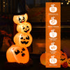 7 feet Halloween inflatable pumpkin combo with witch's hat, featuring LED lights for a festive atmosphere.