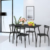 5-piece dining table set with 4 chairs, featuring a sturdy steel frame and minimalist design, perfect for kitchens.