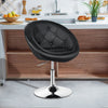 1 Piece Modern Adjustable Swivel Round PU Leather Chair-Black - Gallery View 1 of 12