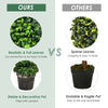 4 FT artificial spiral boxwood topiary in cement-filled golden pot, ideal for indoor and outdoor decor, eco-friendly.