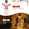 Lighted snowman decoration featuring 80 warm LED lights, ideal for indoor or outdoor festive displays, day or night.