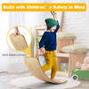 Curved 12-inch wobble board made of natural birch wood, designed for balance training and safe play for children and.