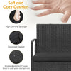 Close-up of the cozy cushion with high-density sponge and zippered design for the patio rattan furniture set.