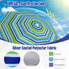 The 6.5 FT beach umbrella features a green silver-coated polyester fabric for UPF 50+ sun protection and water resistance.